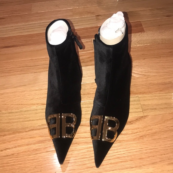 Balenciaga Velvet BB Knife Knit Booties Classic - Picture 4 of 7